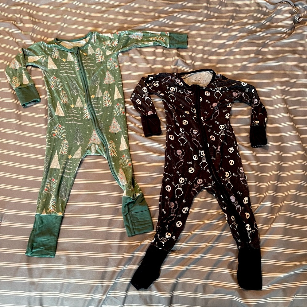 Little Sleepies Trees and Skeletons (bundle of 2) 6-12months